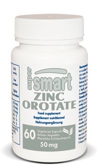 Supersmart - Çinko Orotate Supplement 100 mg per Day (Enhanced Form) - Immune Support - Energy & Metabolism ATM - Mild Acne Pills - Skin Health | Non-GMO & Gluten Free - 60 Vegetarian Capsules