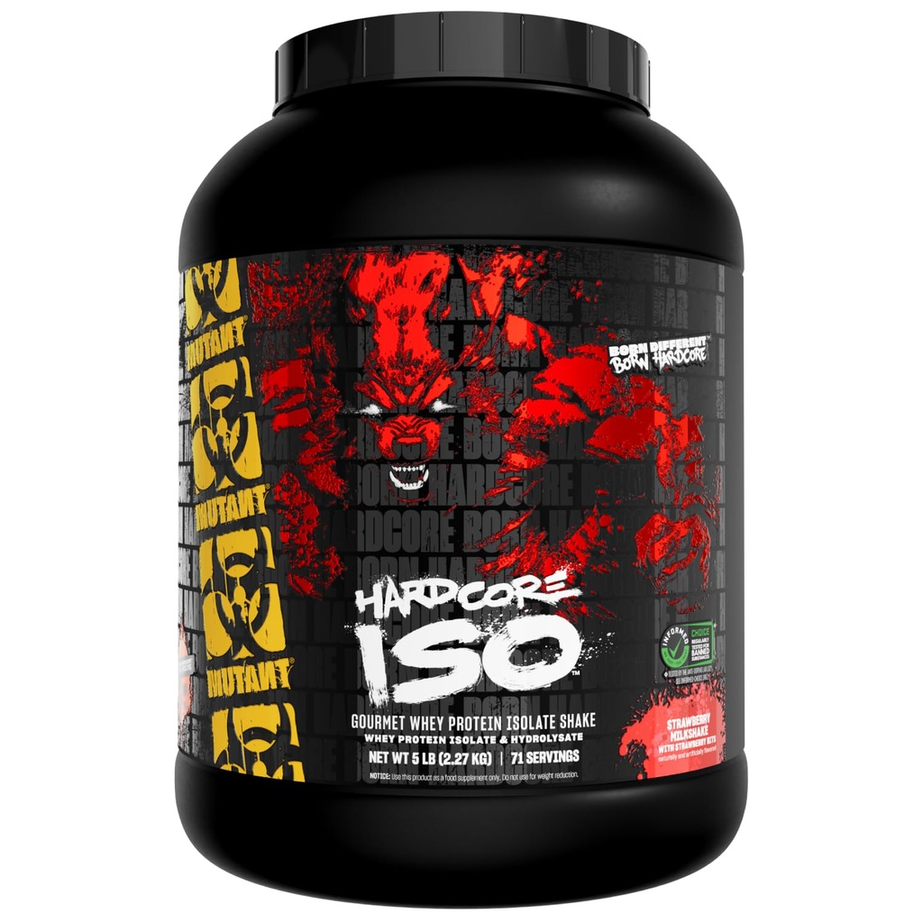 Mutant ISO Cerrahı Whey Protein Isolate Toz Yasası Yeniden Keşfetmek, Kas, Bulk ve Güçlü, 5 lb - Strawberry Milkshake
