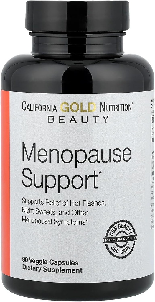 California Gold Nutrition Beauty, Menopause Support with Angelica gigas, Cynanchum wilfordii, Phlomis umbrosa and L-Leucine, 90 Veggie Capsules