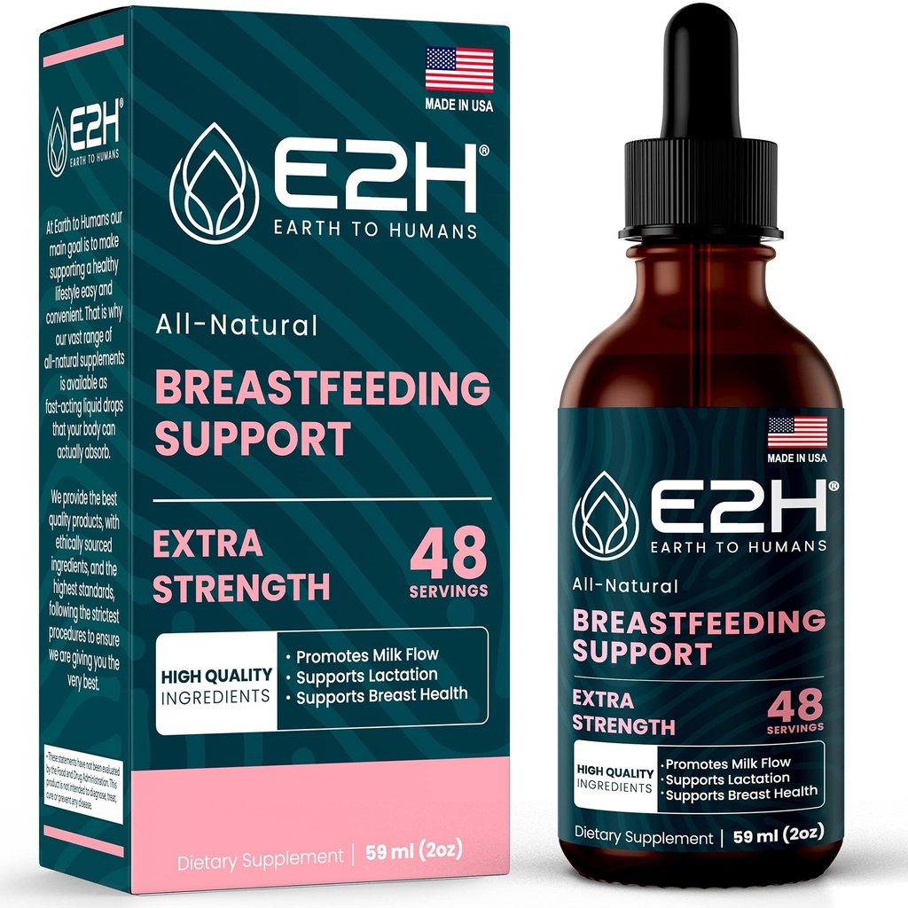 E2H Emzirme Supplement ve Lactation Support - Sıvı Lactation Supplement - Contains Fenugreek, Süt Butle, Fennel ve More - No Alkol - Vegan - 2 Fl Oz