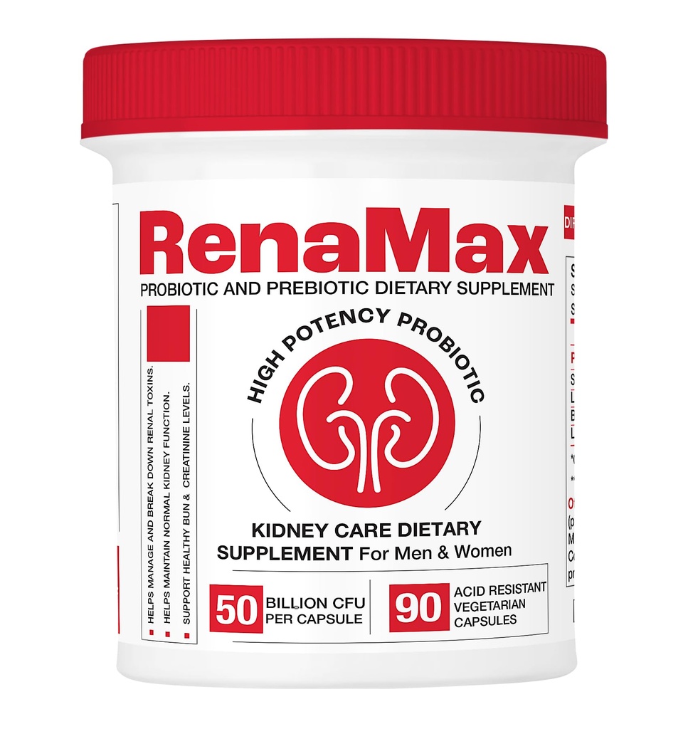 Capsule Kidney Restores & Kidney Care Supplement - Probiyotik & Prebiyotik Supplement to Support Normal Kidney Function - 50 Milyar CFU per Capsule - Made in U.S.A (90 Caps (1 Pack)
