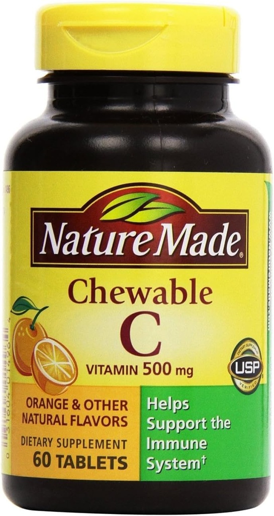 Doğa Made - Vitamin C 500 mg, 120 Chewable Tabletler (Twin Pack 2 x 60)