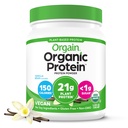Orgain Organic Vegan Protein Powder, Vanilla Bean - 21g Plant Based Protein, 4g Prebiotic Fiber, No Lactose Ingredients, No Added Sugar, Non-GMO, For Shakes & Smoothies, 1.02 lb (Packaging May Vary)