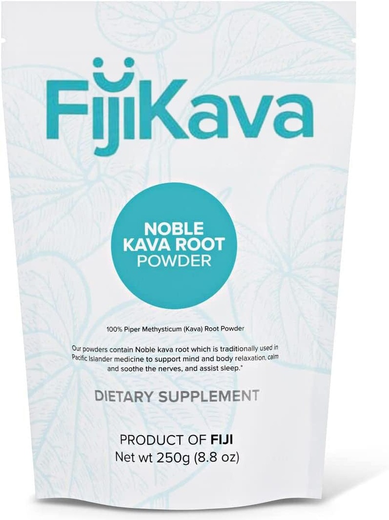 FijiKava Instant Kava Kava Toz 250g – Premium Kava Kök Toz Yüksek Kavalactone Content – Calmness, Stres Yardımı ve Uyku Desteği – Easy-to-Mix