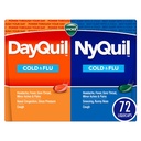 Vicks DayQuil & NyQuil Co-Pack, Cold & Flu Medicine, Güçlü Multi-Symptom Daytime & Nighttime Relief for Headache, Fever, Sore Throat, Minor Aches & Pains, & Cough, 72ct