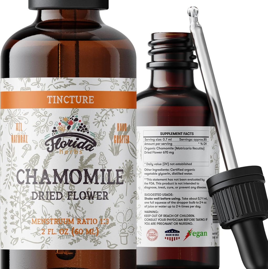 Chamomile Tincture, Organik Chamomile Extract (Matricaria Recutita) Çiçekler