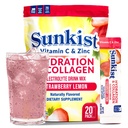 The Frozen Bean Sunkist Hydration & Collagen Strawberry Lemon Electrolyte Powder Drink Mix (20 Sticks), with Collagen Peptides, Vitamin C & Zinc, Just Add Water