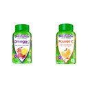 Vitafüzyon Omega-3 Berry Lemonade Heart Health Gummies 120 Kont ve Immune Desteği için Orange Flavored Vitamin C Gummies