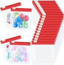 24 Pieces Pill Pouch Çanta Kesme Yapılabilir Translucent Tıp Organize Edilebilir Seyahat Plastik Çanta ile Depolama (Red)