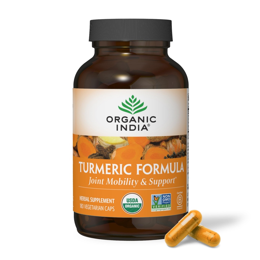 Organik Hindistan Turmeric Curcumin with Black Pepper - Organik Turmeric Supplement and Curcumin Supplement, Turmeric Capsules, Ortak Destek & Immune System Support, Whole Root, Trikatu - 180 Capsules