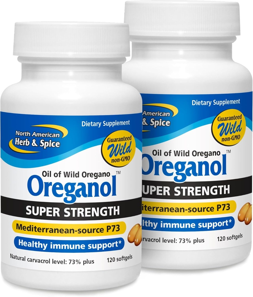 NORTH AMERICAN HERB & SPICE Super Strength Oreganol P73 - 2, 120 Softgels - Immune System Support - Non-GMO, Vegan Dostu - 240 Toplam Hizmetler