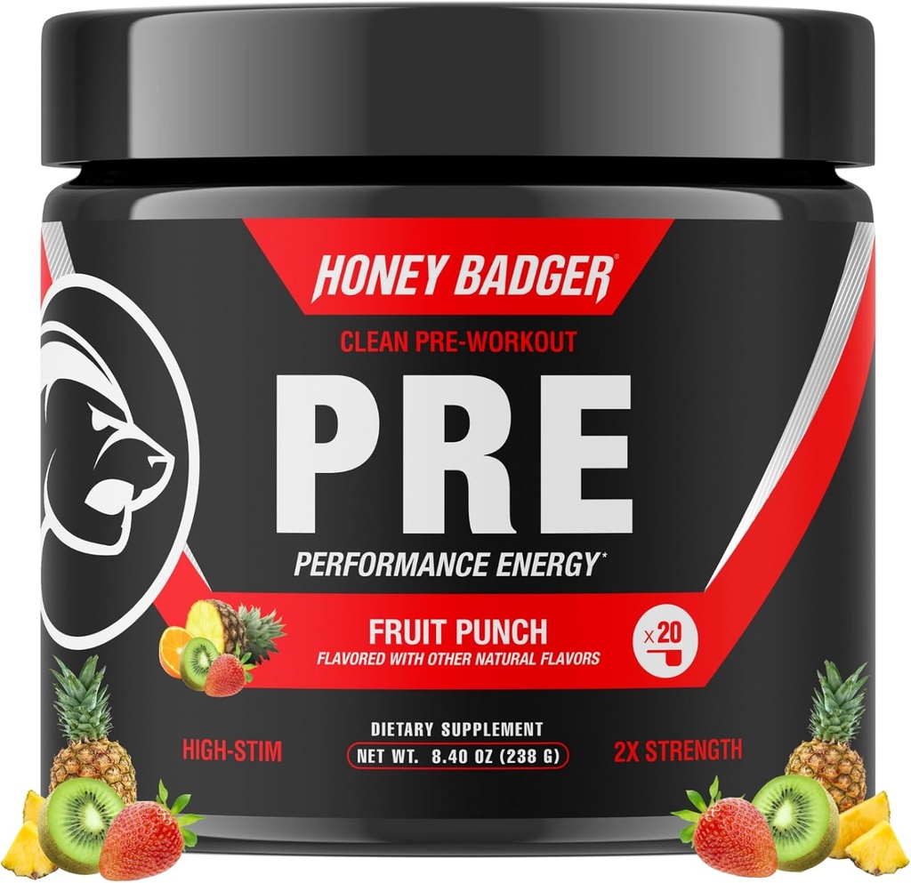 Honey Coverr Pre Workout Toz, Keto Vegan Men & Women, Beta Alanine & Caffeine, Sugar Free Natural Energy Supplement, Fruit Punch (High-Stim)