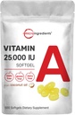 Mikro Malzemeler 25000 IU | 500 Daha İyi Aborpsiyon için Piramit Yağı ile Softgels | Görme, Büyüme ve Yeniden Üretme | GMO, Swallow için Kolay