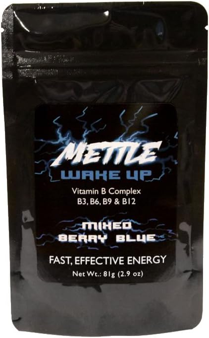 Enerji İçecek Toz - 100 Hizmet | Sugar Free | 200 mg Caffeine - Mettle Energy Drink Mix (Mixed Berry Blue)