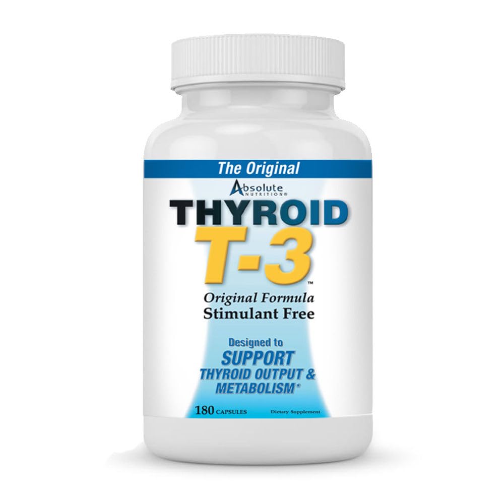 Mutlak Beslenme Tiroid T-3 Radikal Metabolic Branson, Enerji ve Focus Unflavored Yourroid Support Formula Capsules, Natural Metabolism (28), Sağlıklı Tiroid Fonksiyonlarını Destekleyin, 180 Capsules