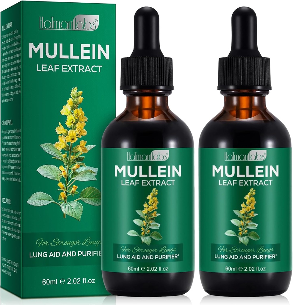 Lungs Mullein Drops Mullein Broşürü Lung Cleanse Supplement 4.04 Fl.Oz
