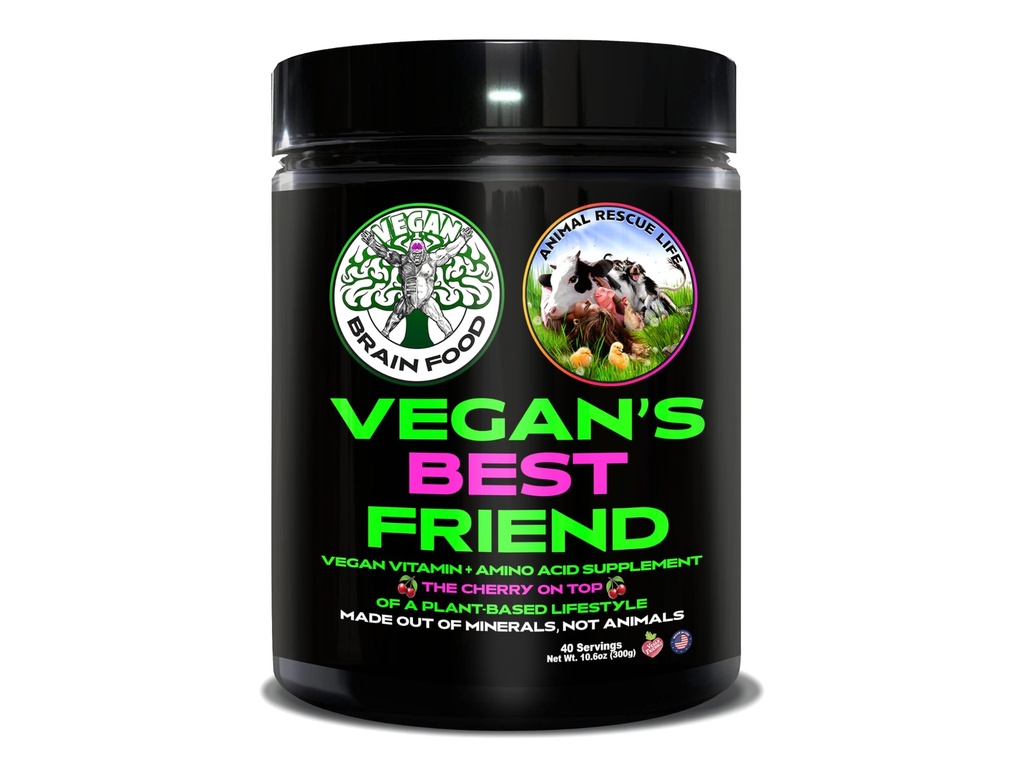 Vegan Brain & Body Boost: The Cherry On Top of A Plant-Based Lifestyle | Working Intelligence | Anti-Aging | Fiziksel Fitness | Vegan Amino Asits - Kretine, Taurine & Beta Alanine | 40 Hizmet /300g