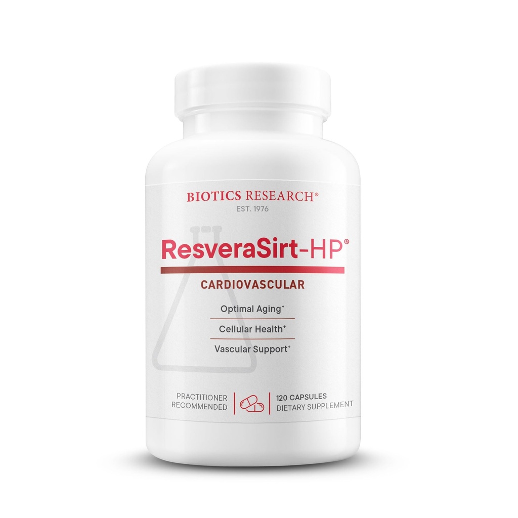 Biotics Research ResveraSirt HP Dr. Mark Houston, Trans Resveratrol, Quercetin, Sirtuin Aktivitesini artırma, Cardiovascular Destek, Kalp Gücü, Vascular Destek, 120 Capsules