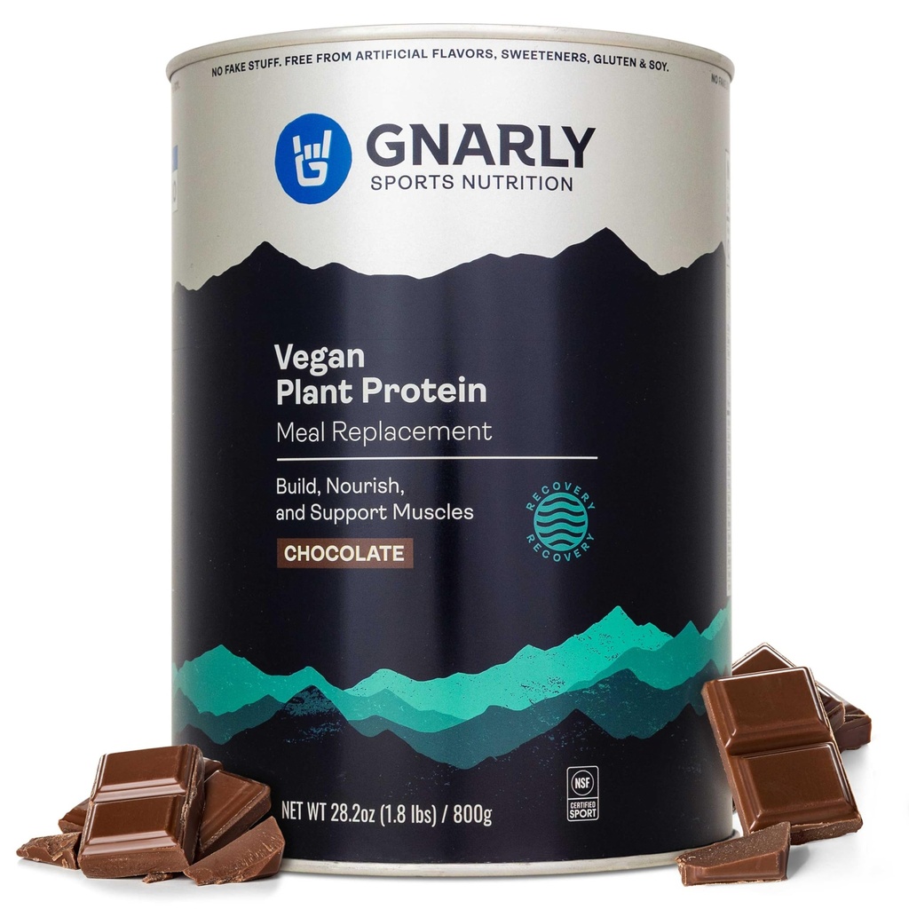 Gnarly Beslenme Vegan Plant Protein – Chocolate Vegan Protein Toz, NSF Spor Onaylandı – Meal Emekliliği, Günlük Beslenme Boost – Lactose Free Toz – Chocolate, 28.2 ozzz