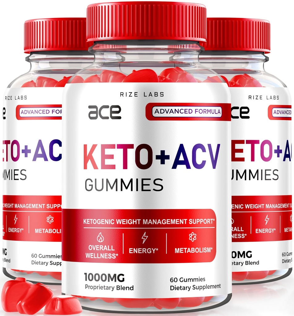 Laboratuvarları - Ace Keto ACV Gummies, Advanced Kilo Kayıp 1000 mg, Apple Cider Vinegar Supplement (180 Gummies)