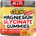 Center-Filled Magnezyum Glycinate Gummies 400MG - Çocuklar için Yüksek Aborpsiyon, Gençler ve Yetişkinler - Uyku için Tamam, Calm & Muscle Relaxation with B6 & D3 - Gluten Free & Vegan Friendly - 120 Count