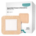 Dimora Silikon Köpük Sınır 20 Pack Yapıştırıcı 4"x4" Subay Yara Bakımı için Bandage Giyiyor