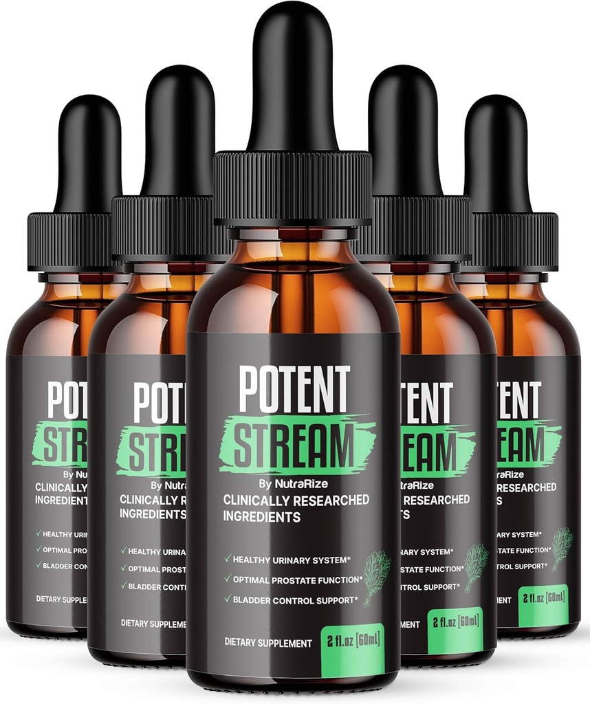 NutraRize ( 5 Potent Stream Drops, Advanced Prostate Supplement - Prostate Health için Doğal Destek, Maksimum Güçlü, PotentStream İncelemeleri (150 Hizmet)