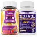 NEVISS Prebiyotik Fiber 7G Gummies for Yetişkinler + Melatonin 60 mg for Yetişkinler için