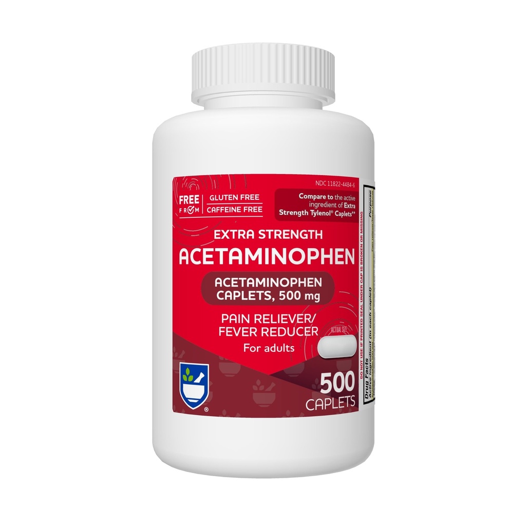 Rite Aid Extra Strength Acetaminophen, 500 mg - 500 Caplets | Pain Reliever & Ateş Migraines, Ortak Ağrı, Kas veya Back Pain ve Menstrual Pain