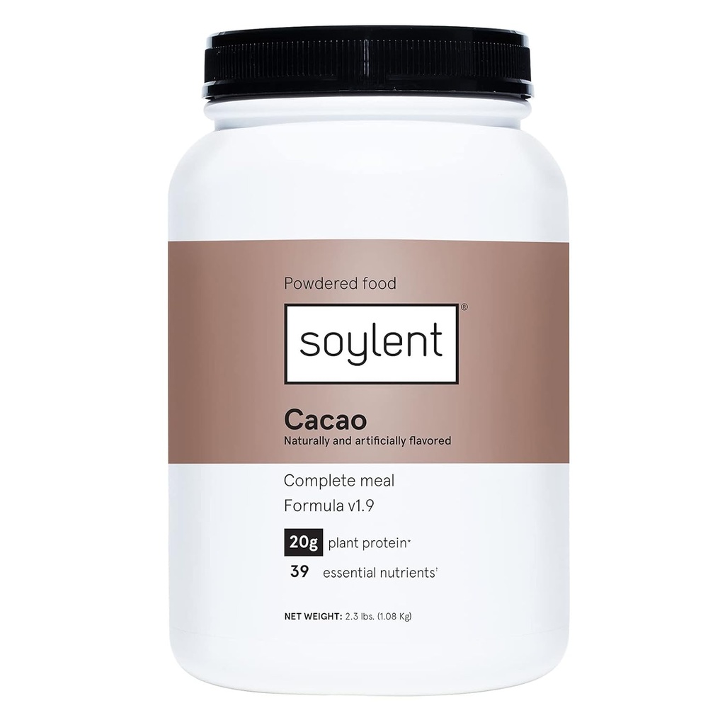 Soygur Tamam Beslenme Meal Yenileme Protein Toz, Cacao - Bitki bazlı Vegan Protein, 39 Temel Nutrients - 36.8oz