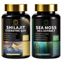 Erkekler için Shilajit, Sea Moss ve Shilajit Sche, All in 1 Supplements with Coenzyme Q10, Black Seed, Ashwagandha, Taurine, Burdock for Energy, Endurance, Antioksi & Immune Support, 240 Capsules