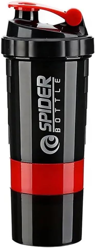 5 1 Protein Shaker Şişe - Profesyonel Serisi Protein Shakes Ve Pre Workout Gym Şişe, Toz Depolama ile,Pill Tray,Mixing Ball,Shakes Kupası (kırmızı)