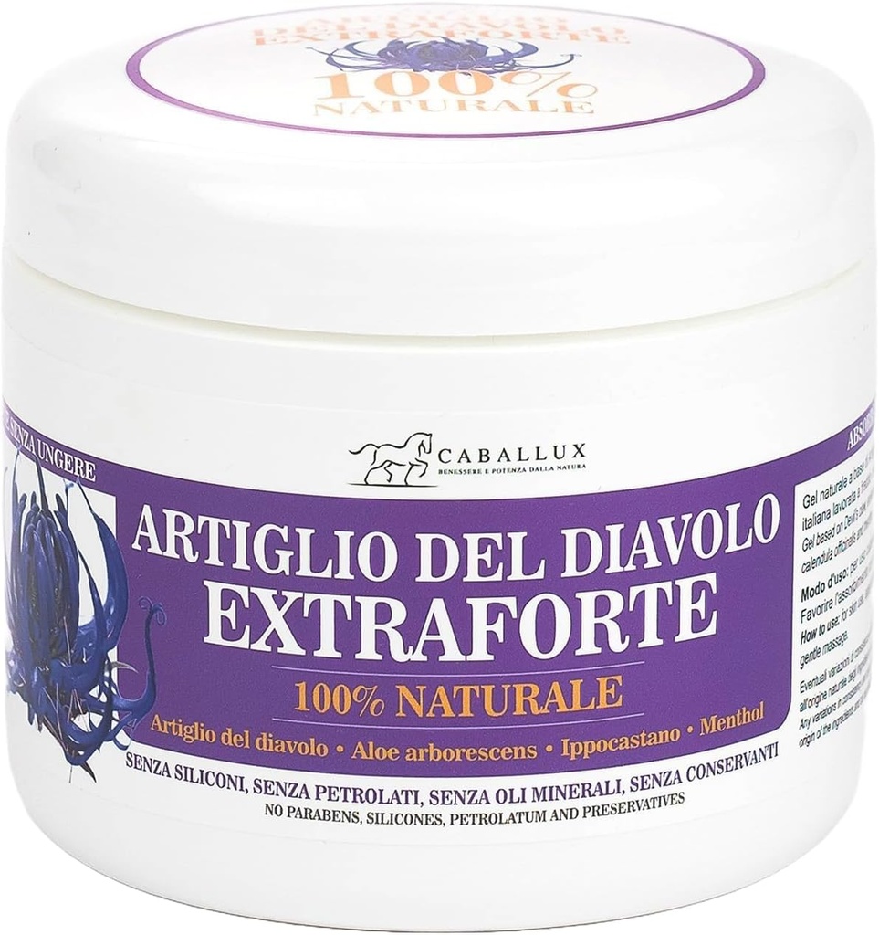 Devil's Claw Güçlü Gel 100% Doğal - İtalyan Aloe Arborescens, Horse Chestnut, Kass ve Ortaklar için Menthol - 17 Oz Oz