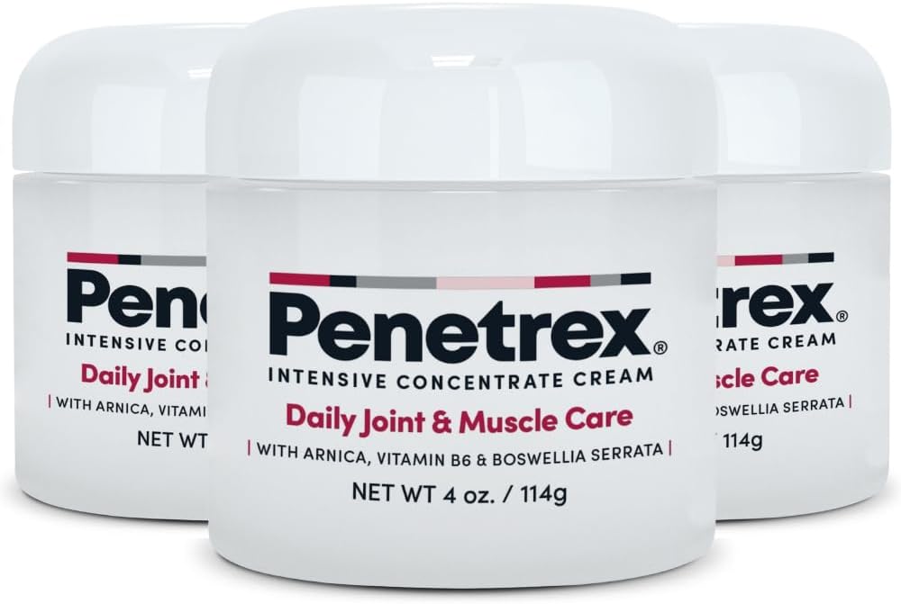 Penetrex Joint & Muscle Therapy - Soothing Comfort for Back,Boy, Hands, Feet - Premium Whole Body Rub with Arnica, Vitamin B6 MSM & Boswellia - 4oz Cream (3 Paket)