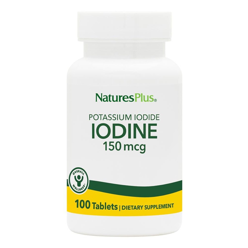 NaturesPlus P properties Iodide - 150 mcg, 100 Vegan Tablet - Tiroid Desteği Tamam, Destekler Respiratory Health - Vegetarian, Gluten Free - 100 Hizmet