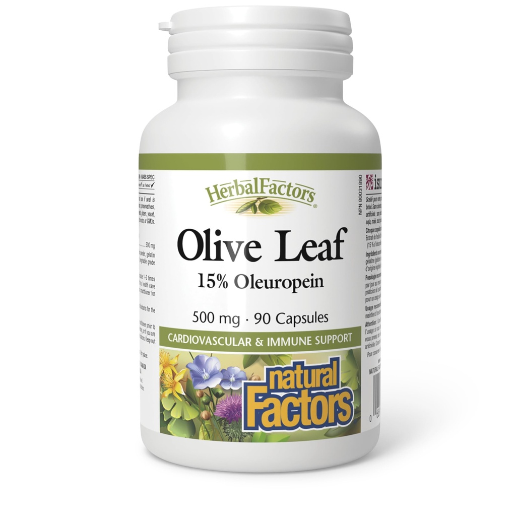 Doğal Faktörler, Zeytin Leaf 500 mg, Natural Wellness Formula, 90 Capsules