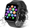 Erkekler için Akıllı İzleme iPhone Samsung Android Phone 1.83 inç Full Touch Ekran IP68 Su Bluetooh Fitness Tracker Heart Rate/Sleep Monitor, Black Watch