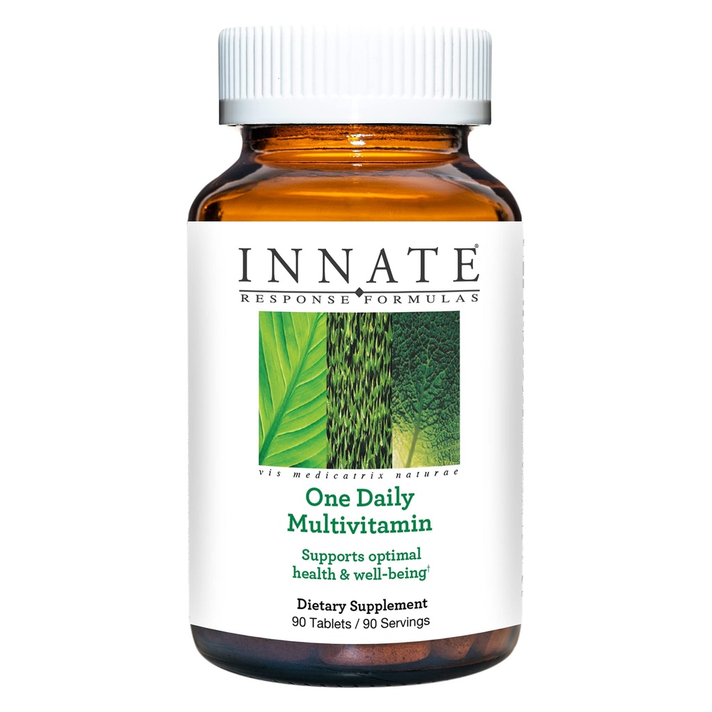 INNATE Response Formulas One Daily - Daily Herb-Free Multivitamin - B Vitaminleri içerir - Vejetaryen, Non-GMO ve Kosher - 9 Yiyecek Allergens olmadan - 90 tablet (90 hizmet)
