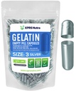 XPRS Nutra Size 3 Empty Capsules - 100 Count Empty Gelatin Capsules - Pills DIY Capsule Filling - Pure Bovine Pill Gel Caps for Do-It-Yourself Supplements (Silver)