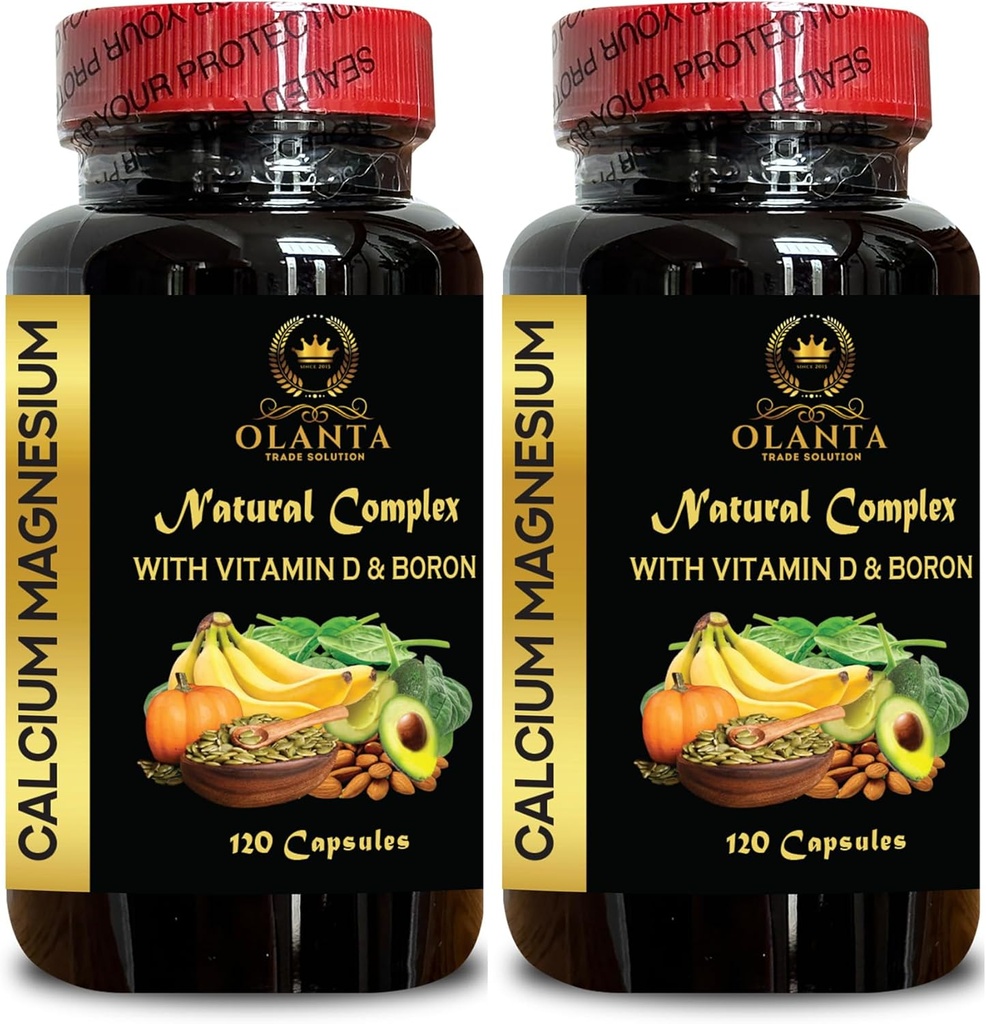 Magnezyum Kompleksi - Gıda Supplement, Manganese Citrate, Bone Support, Phosphorus Levels, Immunity Support, Muscle Health Supplement with Vitamin D - 2 Şişes 240 Capsules