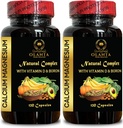 Magnezyum Kompleksi - Gıda Supplement, Manganese Citrate, Bone Support, Phosphorus Levels, Immunity Support, Muscle Health Supplement with Vitamin D - 2 Şişes 240 Capsules
