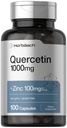 Horbäach Quercetin 1000 mg | 100 Capsules | 100 mg çinko | Non-GMO, Gluten Free Supplement | High Potency Formula Formula