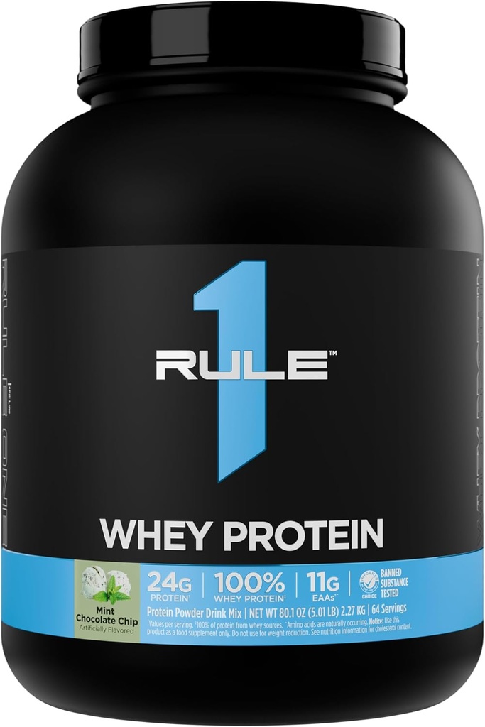 Kural 1 Whey proteini - All-Whey Kaynaklarından 24g Hızlı Örnekleme Proteinleri Doğal Occurring EAAs & BCAAs for Workout Recovery or Anytime Use (5 Pounds*, Mint Chocolate)