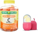 Spring Valley Ekstra Güç Vitaminleri C Diyetsel Tamam Vejetaryen Gummies, Orange, 500 mg, 120 Ct ve Hediye Buz Rolleri Face için