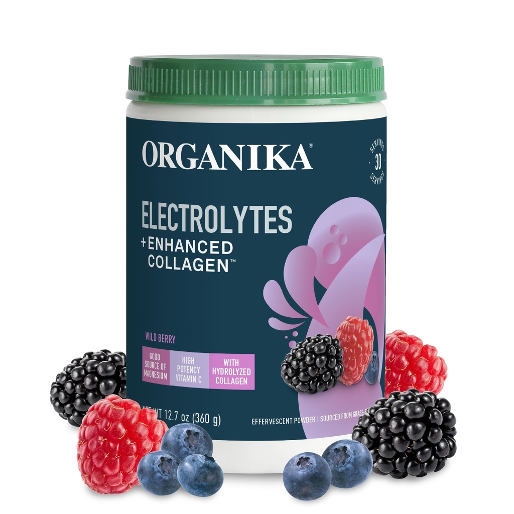 Kadınlar ve Erkekler için gelişmiş Collagen Toz ile organik olarak elektrolitler - 13 oz - Wild Berry-Flavored Effervescent Electrolyte & Collagen Drink Mix - Deep Hydration, Mobility, Skin, Hair, & Nails