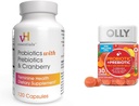 vH temelleri Prebiyotik ve Cranberry Feminine Health Capsules Sche ile OLLY Probiyotik + Prebiyotik Gummy Digestive ve Gut Health Chewable Supplement Supplement