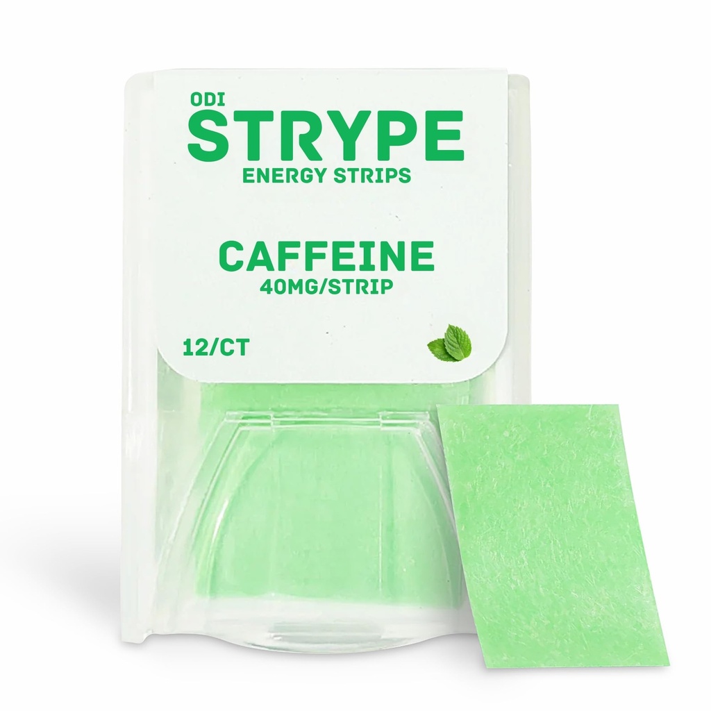Energy Strips | Instant Caffeine in a Strip | hizmet başına 80mg | Portre Caffeine + Breath Mints | Zero Calories & Zero Sugar | Spearmint Flavor | 12 Strips per Pack