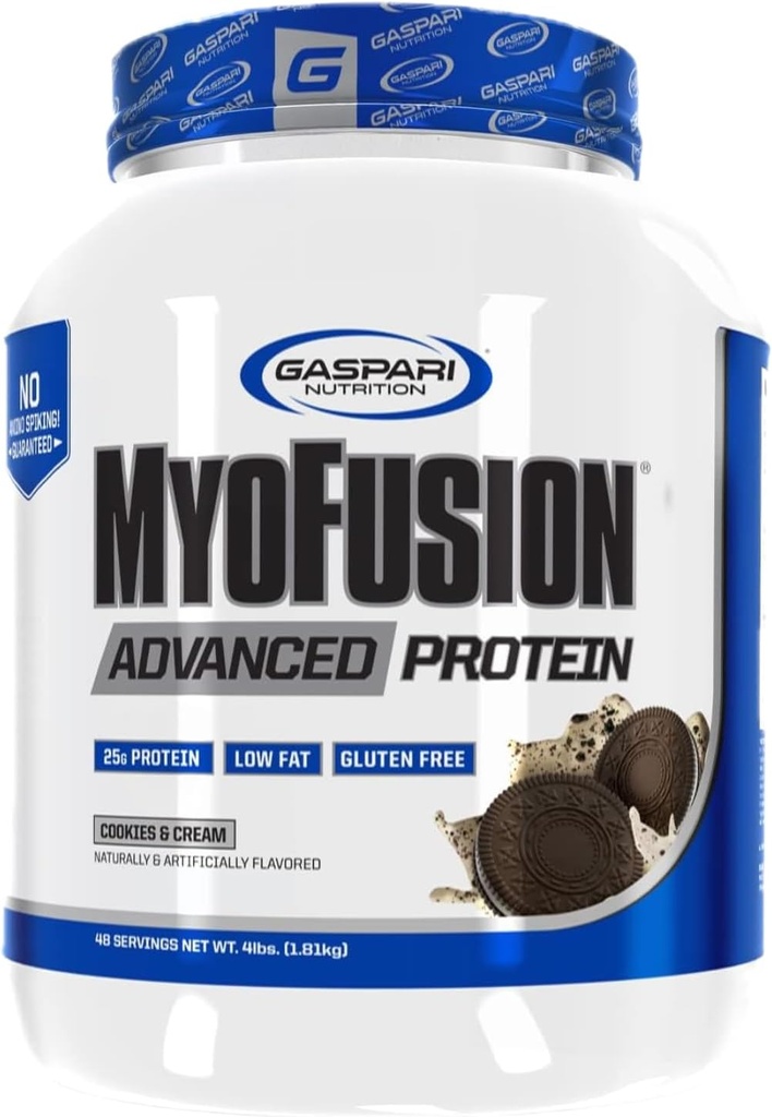 Gazpari Beslenme Myofüzyon Gelişmiş Protein, Protein Whey proteini, Vakain Protein ve Isolate Protein, Low Fat ve Gluten Ücretsiz (Kurlar ve Krem, 4 Pound)