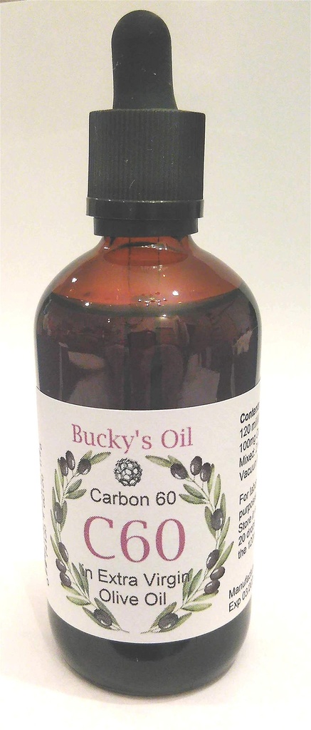 C60 - 120 ml Ekstra Virgin Zeytinyağı 100 mg Karbon 60 99.95 çözümünde.