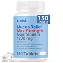 Curist Guaifenesin 1200 Mg Genişletilmiş Yayın Tabletleri - 150 Kont Maksimum Kuvvet Mucus Relief Tabletleri OTC - Clear Congestion